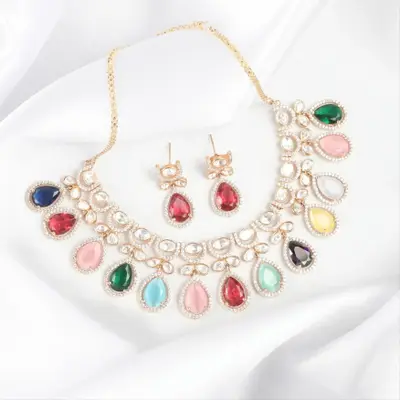Multi Coloured Polki Stones