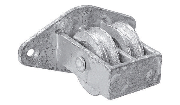 No 26 S/C Double Upright Cast Pulley With Cast Wheel Across Plate