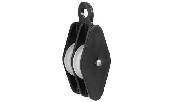 No 266 - Double Awning Cast Pulley With White Nylon <br> Wheels