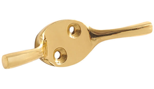 No 645 - Solid Brass Cleat Hooks C W Screws